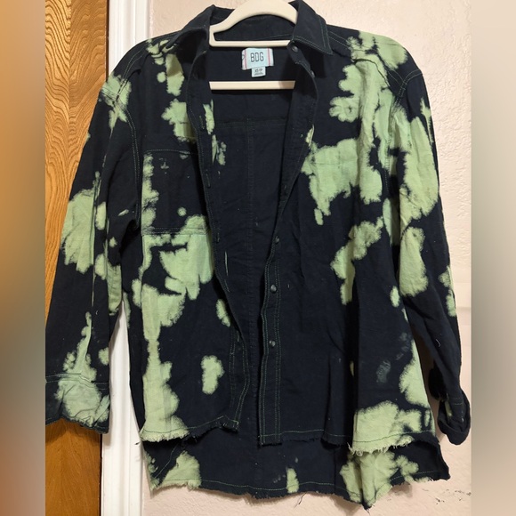 BDG green and black tie dye shirt jacket - Picture 1 of 3